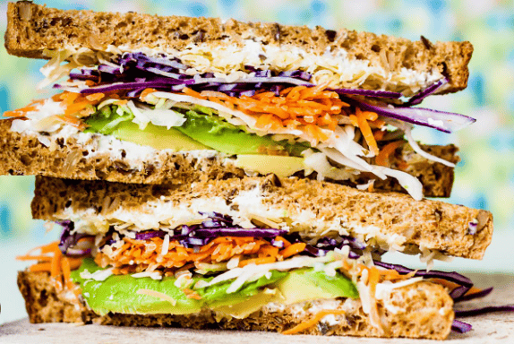 brown bread with mix vegetables sandwich